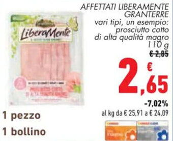 Conad AFFETTATI LIBERAMENTE GRANTERRE 110 g offerta