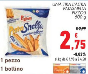 Conad UNA TIRA L'ALTRA PATASNELLA PIZZOLI 600 g offerta
