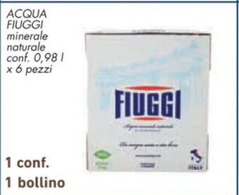 Conad ACQUA FIUGGI minerale naturale conf. 0,98 l x 6 pezzi offerta
