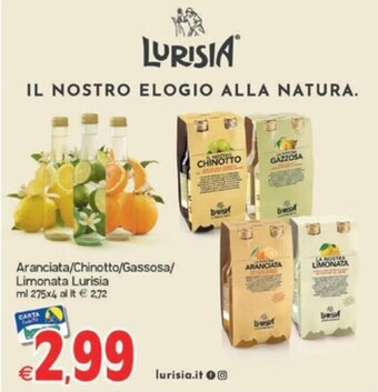 Aranciata/Chinotto/Gassosa/ Limonata Lurisia ml 275x4