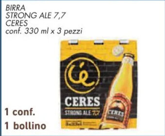 Conad BIRRA STRONG ALE 7,7 CERES conf. 330 ml x 3 pezzi offerta