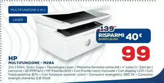 Euronics HP LaserJet Pro M28a Laser A4 600 X 600 DPI 18 Ppm offerta