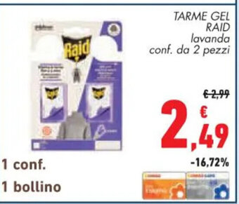 Conad TARME GEL RAID lavanda conf. da 2 pezzi offerta