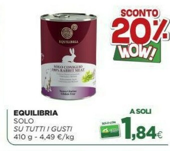L´Isola dei Tesori Equilibria Solo Coniglio 410g offerta