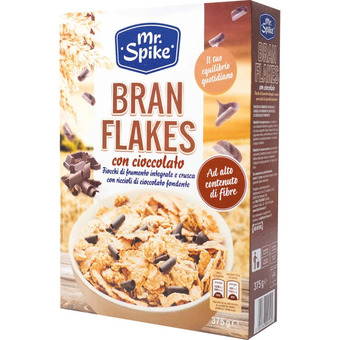 Qui Discount Bran flakes con cioccolato mr.spike 375 gr offerta