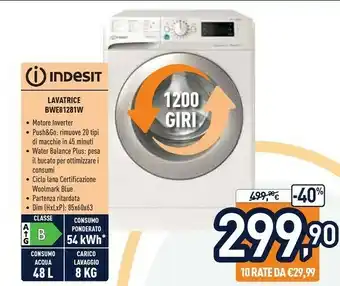 Unieuro Indesit Lavatrice offerta