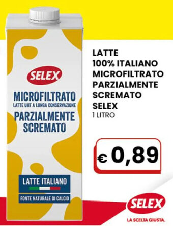 Gala Supermercati LATTE 100% ITALIANO MICROFILTRATO PARZIALMENTE SCREMATO SELEX 1 LITRO offerta