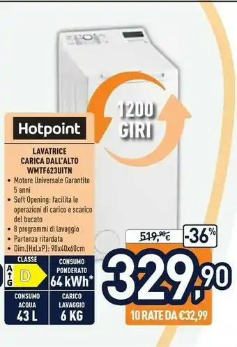 Unieuro Hotpoint Lavatrici Ariston offerta