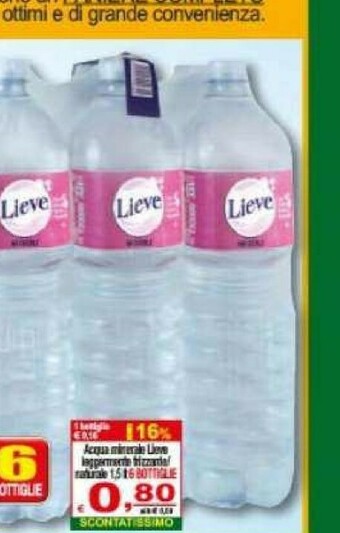CTS Supermercati Lieve - Acqua Naturale 1500 G(ml) offerta