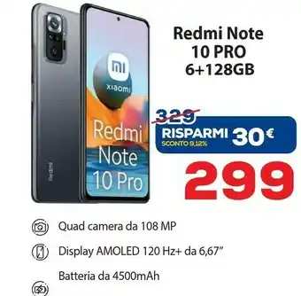 Euronics Xiaomi Redmi Note 10 Pro 6+128Gb offerta