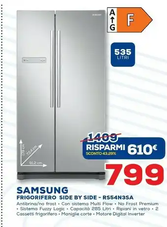 Euronics Samsung Frigorifero Side By Side RS54N3SA offerta