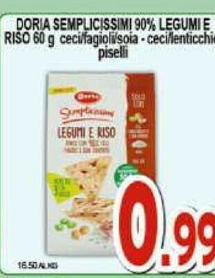 Gros Doria Semplicissimi Legumi E Riso Ceci Lenticchie Piselli 60 G(ml) offerta