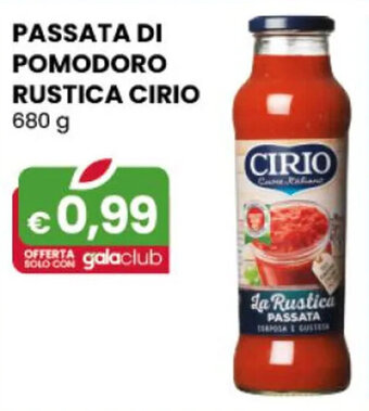 Gala Supermercati PASSATA DI POMODORO RUSTICA CIRIO 680 g offerta