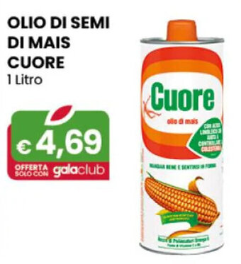 Gala Supermercati OLIO DI SEMI DI MAIS CUORE 1 Litro offerta