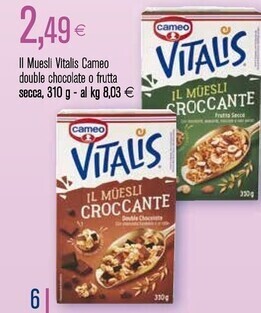 Coop Cameo il muesli vitalls offerta