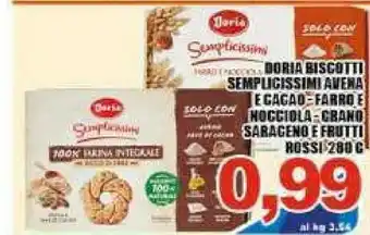 Gros Doria Semplicissimi Biscotto Al Grano Saraceno E Frutti Rossi 280 G(ml) offerta
