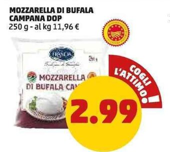 PENNY MOZZARELLA DI BUFALA CAMPANA DOP 250 g offerta