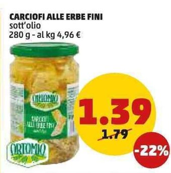 CARCIOFI ALLE ERBE FINI sott'olio 280 g