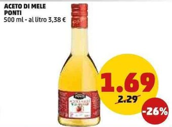 PENNY ACETO DI MELE PONTI 500 ml offerta
