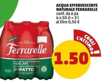 PENNY ACQUA EFFERVESCENTE NATURALE FERRARELLE 3 l offerta