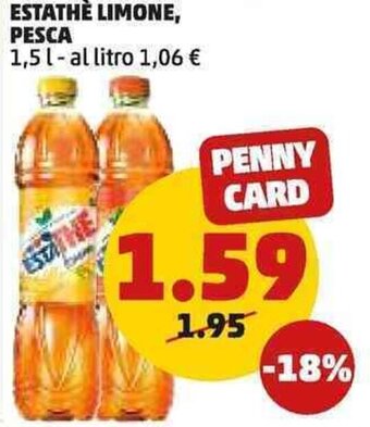 PENNY ESTATHÈ LIMONE, PESCA 1,5 l offerta
