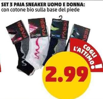 PENNY SET 3 PAIA SNEAKER UOMO E DONNA offerta