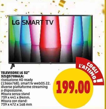 PENNY TELEVISORE LG 32" 32L0570B6LA offerta