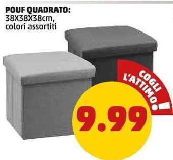 POUF QUADRATO 38X38X38cm, colori assortiti