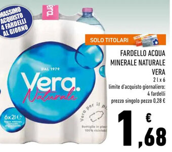 Conad FARDELLO ACQUA MINERALE NATURALE VERA 2 l x 6 offerta