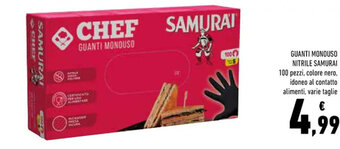 Conad GUANTI MONOUSO NITRILE SAMURAI 100 pezzi offerta