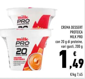 Conad CREMA DESSERT PROTEICA MILK PRO 200 g offerta