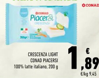 Conad CRESCENZA LIGHT CONAD PIACERSI 200 g offerta
