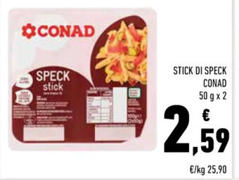 Conad STICK DI SPECK CONAD 50 g x 2 offerta
