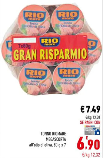 TONNO RIOMARE MEGASCORTA all'olio di oliva, 80 g x 7
