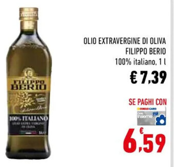Conad OLIO EXTRAVERGINE DI OLIVA FILIPPO BERIO 100% italiano, 1 l offerta