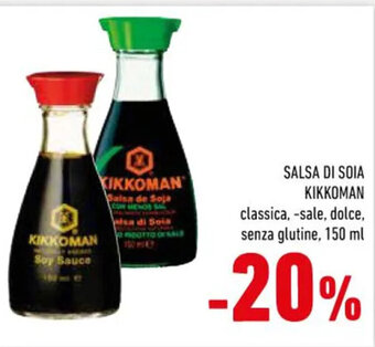 Conad SALSA DI SOIA KIKKOMAN classica, -sale, dolce, senza glutine, 150 ml offerta