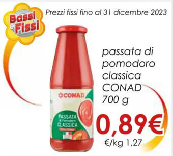 Conad passata di pomodoro classica CONAD 700 g offerta