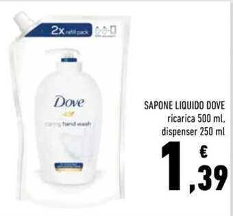Conad SAPONE LIQUIDO DOVE ricarica 500 ml, dispenser 250 ml offerta