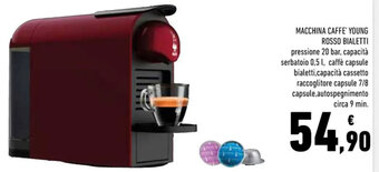 Conad MACCHINA CAFFE' YOUNG ROSSO BIALETTI capacità serbatoio 0,5 l, caffè capsule bialetti,capsule,autospegnimento circa 9 min. offerta