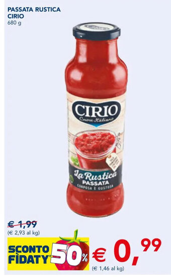 Esselunga PASSATA RUSTICA CIRIO 680 g offerta
