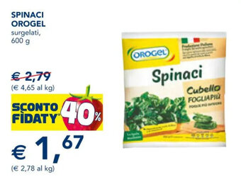 Esselunga SPINACI OROGEL 600 g offerta