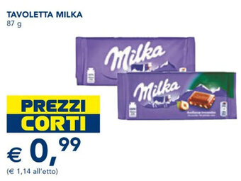 Esselunga TAVOLETTA MILKA 87 g offerta