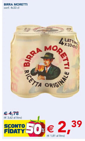 Esselunga BIRRA MORETTI conf. 4x33 cl offerta