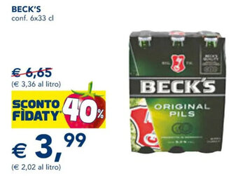 Esselunga BECK'S conf. 6x33 cl offerta
