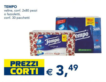 Esselunga TEMPO veline conf. 2x80 pezzi offerta