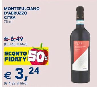 Esselunga MONTEPULCIANO D'ABRUZZO CITRA 75 cl offerta