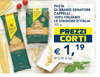 Esselunga PASTA DI GRANO SENATORE CAPPELLI LE STAGIONI D'ITALIA 500 g offerta