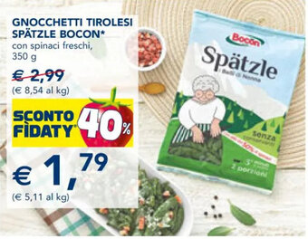 Esselunga GNOCCHETTI TIROLESI SPÄTZLE BOCON 350 g offerta