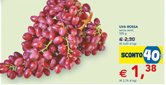 Esselunga UVA ROSSA senza semi, 500 g offerta