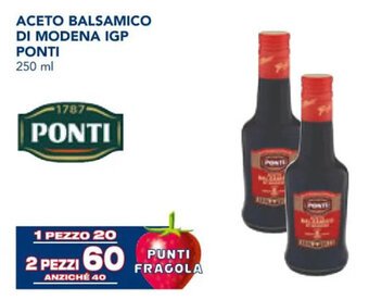 ACETO BALSAMICO DI MODENA IGP PONTI 250 ml 2 pezzi